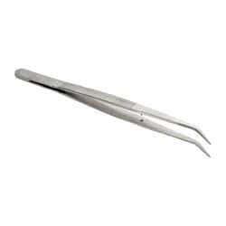 Value Collection - 5-7/8" OAL Stainless Steel Assembly Tweezers - Bent Point with Serrated Shank & Tip - Americas Industrial Supply