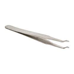 Value Collection - 4-3/4" OAL 2AD-SA Precision Tweezers - Rounded Flat Tip, Thin Tapered Edge - Americas Industrial Supply