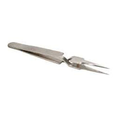 Value Collection - 4-11/32" OAL N5 Reverse Action Tweezers - Long & Very Fine Point - Americas Industrial Supply