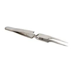 Value Collection - 4-3/4" OAL N5A Reverse Action Tweezers - Long Fine Offset Point - Americas Industrial Supply