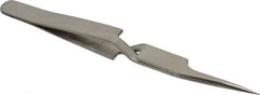 Value Collection - 4-3/4" OAL N5A Reverse Action Tweezers - Long Fine Offset Point - Americas Industrial Supply