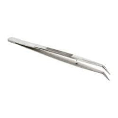 Value Collection - 5-7/8" OAL Stainless Steel Assembly Tweezers - Bent Point with Serrated Shank, Smooth Tip - Americas Industrial Supply