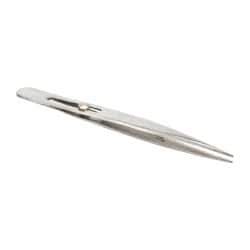 Value Collection - 4-3/4" OAL Stainless Steel Assembly Tweezers - Slide Locking, Sharp Point - Americas Industrial Supply