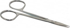 Value Collection - 4" OAL Stainless Steel Iris Scissors - Straight Handle, For General Purpose Use - Americas Industrial Supply