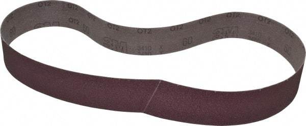 3M - 2" Wide x 48" OAL, 60 Grit, Aluminum Oxide Abrasive Belt - Aluminum Oxide, Medium, Coated, X Weighted Cloth Backing, Series 241D - Americas Industrial Supply
