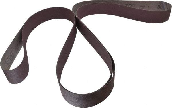 3M - 2" Wide x 132" OAL, 80 Grit, Aluminum Oxide Abrasive Belt - Aluminum Oxide, Medium, Coated, X Weighted Cloth Backing, Series 341D - Americas Industrial Supply