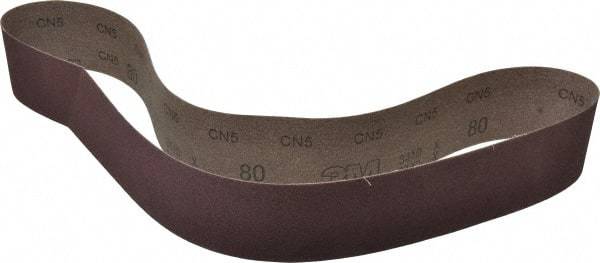 3M - 2-1/2" Wide x 48" OAL, 80 Grit, Aluminum Oxide Abrasive Belt - Aluminum Oxide, Medium, Coated, X Weighted Cloth Backing, Series 341D - Americas Industrial Supply