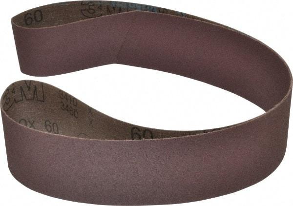 3M - 2-1/2" Wide x 48" OAL, 60 Grit, Aluminum Oxide Abrasive Belt - Aluminum Oxide, Medium, Coated, X Weighted Cloth Backing, Series 341D - Americas Industrial Supply