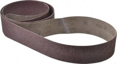 3M - 3" Wide x 132" OAL, 36 Grit, Aluminum Oxide Abrasive Belt - Aluminum Oxide, Very Coarse, Coated, X Weighted Cloth Backing, Series 341D - Americas Industrial Supply