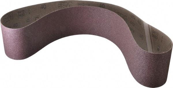 3M - 4" Wide x 54" OAL, 40 Grit, Aluminum Oxide Abrasive Belt - Aluminum Oxide, Coarse, Coated, X Weighted Cloth Backing, Series 341D - Americas Industrial Supply