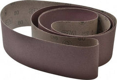 3M - 4" Wide x 132" OAL, 80 Grit, Aluminum Oxide Abrasive Belt - Aluminum Oxide, Medium, Coated, X Weighted Cloth Backing, Series 341D - Americas Industrial Supply