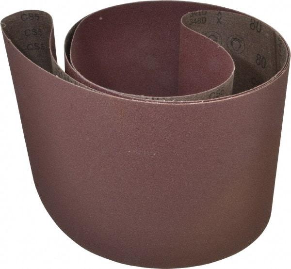 3M - 8" Wide x 107" OAL, 80 Grit, Aluminum Oxide Abrasive Belt - Aluminum Oxide, Medium, Coated, X Weighted Cloth Backing, Series 341D - Americas Industrial Supply