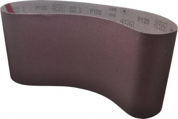 3M - 9" Wide x 48" OAL, 120 Grit, Aluminum Oxide Abrasive Belt - Aluminum Oxide, Fine, Coated, X Weighted Cloth Backing, Series 341D - Americas Industrial Supply