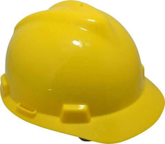 MSA - ANSI Type I, Class E Rated, 8-Point, Pin Lock Adjustment Hard Hat - Size 6-1/2 to 8, Yellow, Standard Brim - Americas Industrial Supply