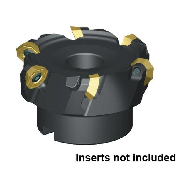 Kennametal - 6 Inserts, 50mm Cut Diam, 22mm Arbor Diam, 3.5mm Max Depth of Cut, Indexable Square-Shoulder Face Mill - 45° Lead Angle, 43mm High, OFPT06L5AFENGB Insert Compatibility, Through Coolant, Series KSOM - Americas Industrial Supply