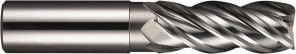 SGS - 1/2", 4 Flute, Single End, Solid Carbide, 0.09" Corner Radius End Mill - 3-1/4" OAL, Right Hand Flute, 1-1/4" LOC, Right Hand Cut - Americas Industrial Supply