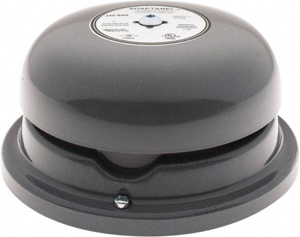 Edwards Signaling - 6" Diam, 120 VAC Bell - 0.07 Amps, 92 Decibles at 10', Vibrating, Waterproof - Americas Industrial Supply