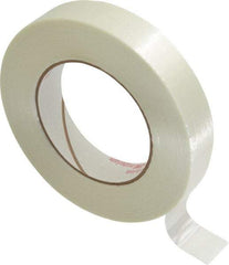 Ability One - 1" x 60 Yd Clear Rubber Adhesive Packaging Tape - Glass Filament Backing, 12 mil Thick, Series 7510-00 - Americas Industrial Supply