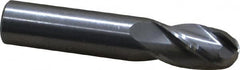 OSG - 3/8" Diam, 5/8" LOC, 4 Flute Solid Carbide Ball End Mill - Uncoated, Single End, 2" OAL, 3/8" Shank Diam, Spiral Flute - Americas Industrial Supply