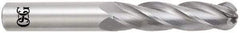 OSG - 3/4" Diam, 2-1/4" LOC, 4 Flute Solid Carbide Ball End Mill - Uncoated, Single End, 5" OAL, 3/4" Shank Diam, Spiral Flute - Americas Industrial Supply