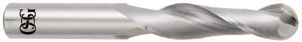 OSG - 3/4" Diam, 2-1/4" LOC, 2 Flute Solid Carbide Ball End Mill - Uncoated, Single End, 5" OAL, 3/4" Shank Diam, Spiral Flute - Americas Industrial Supply