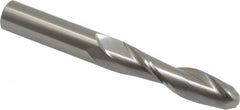 OSG - 1/2" Diam, 2" LOC, 2 Flute Solid Carbide Ball End Mill - Uncoated, Single End, 4" OAL, 1/2" Shank Diam, Spiral Flute - Americas Industrial Supply