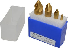 M.A. Ford - 4 Piece, 1/4 to 1" Head Diam, 60° Included Angle, Single End Countersink Set - Americas Industrial Supply