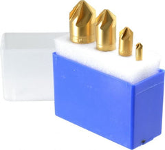 M.A. Ford - 4 Piece, 1/4 to 1" Head Diam, 90° Included Angle, Single End Countersink Set - Americas Industrial Supply