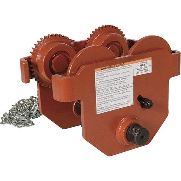 Vestil - 3 Ton Capacity Low Profile Manual Trolley - 3" to 8" Flange Width - Americas Industrial Supply