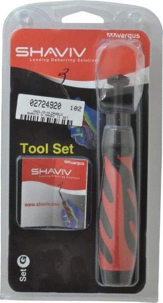 Shaviv - 4 Piece, High Speed Steel Blade, Hand Deburring Tool Set - G Blade Holder, For Slot/Keyway - Americas Industrial Supply
