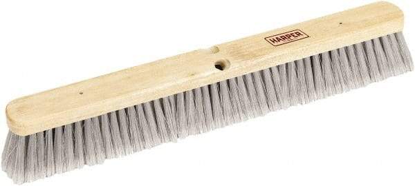 Harper Brush - 36" Smooth Surface Synthetic Push Broom - 3" Bristle Length, Wood Block, Threaded Handle Connection, Handle Sold Separately - Americas Industrial Supply