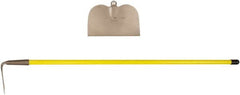 Ampco - 5-7/8" High x 10" Wide Square Aluminum Bronze Hoe - 55" Long Fiberglass Straight Handle, No Step - Americas Industrial Supply