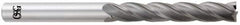 OSG - 1/4", 1-1/2" LOC, 1/4" Shank Diam, 6" OAL, 4 Flute, Solid Carbide Square End Mill - Single End, Uncoated, Spiral Flute, 30° Helix, Centercutting, Right Hand Cut, Right Hand Flute, Series 484 - Americas Industrial Supply