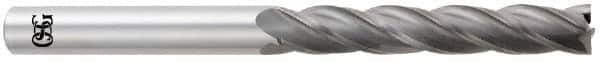 OSG - 5/8", 2" LOC, 5/8" Shank Diam, 6" OAL, 4 Flute, Solid Carbide Square End Mill - Single End, TiCN Finish, Spiral Flute, 30° Helix, Centercutting, Right Hand Cut, Right Hand Flute, Series 484 - Americas Industrial Supply
