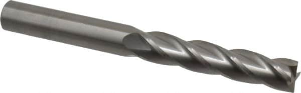 OSG - 5/8", 3" LOC, 5/8" Shank Diam, 6" OAL, 4 Flute, Solid Carbide Square End Mill - Single End, Uncoated, Spiral Flute, 30° Helix, Centercutting, Right Hand Cut, Right Hand Flute, Series 484 - Americas Industrial Supply