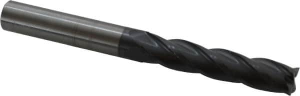 OSG - 5/8", 3" LOC, 5/8" Shank Diam, 6" OAL, 4 Flute, Solid Carbide Square End Mill - Single End, TiAlN Finish, Spiral Flute, 30° Helix, Centercutting, Right Hand Cut, Right Hand Flute, Series 484 - Americas Industrial Supply