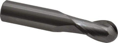 OSG - 3/8" Diam, 5/8" LOC, 2 Flute Solid Carbide Ball End Mill - Uncoated, Single End, 2" OAL, 3/8" Shank Diam, Spiral Flute - Americas Industrial Supply