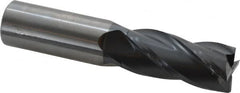 OSG - 1", 2-1/4" LOC, 1" Shank Diam, 5" OAL, 4 Flute, Solid Carbide Square End Mill - Single End, TiAlN Finish, Spiral Flute, 30° Helix, Centercutting, Right Hand Cut, Right Hand Flute, Series 464 - Americas Industrial Supply