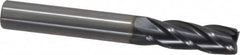 OSG - 3/8", 1-1/8" LOC, 3/8" Shank Diam, 3" OAL, 4 Flute, Solid Carbide Square End Mill - Single End, TiAlN Finish, Spiral Flute, 30° Helix, Centercutting, Right Hand Cut, Right Hand Flute, Series 464 - Americas Industrial Supply