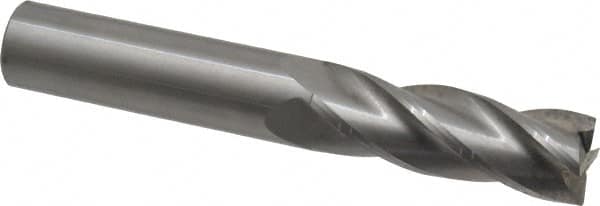 OSG - 3/4", 2-1/4" LOC, 3/4" Shank Diam, 5" OAL, 4 Flute, Solid Carbide Square End Mill - Single End, Uncoated, Spiral Flute, 30° Helix, Centercutting, Right Hand Cut, Right Hand Flute, Series 464 - Americas Industrial Supply