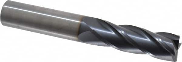 OSG - 3/4", 2-1/4" LOC, 3/4" Shank Diam, 5" OAL, 4 Flute, Solid Carbide Square End Mill - Single End, TiAlN Finish, Spiral Flute, 30° Helix, Centercutting, Right Hand Cut, Right Hand Flute, Series 464 - Americas Industrial Supply