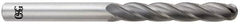OSG - 7/16" Diam, 3" LOC, 4 Flute Solid Carbide Ball End Mill - Uncoated, Single End, 6" OAL, 7/16" Shank Diam, Spiral Flute - Americas Industrial Supply