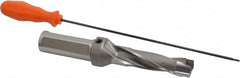 Kennametal - 26.59 to 27.09mm Diam, 3xD, 84.07mm Max Depth, 1-1/4" Shank Diam, 117.09mm Flute, 222.25mm OAL, Replaceable Tip Drill - KSEM1047 Insert, 6 Seat Size, Series KSEM - Americas Industrial Supply