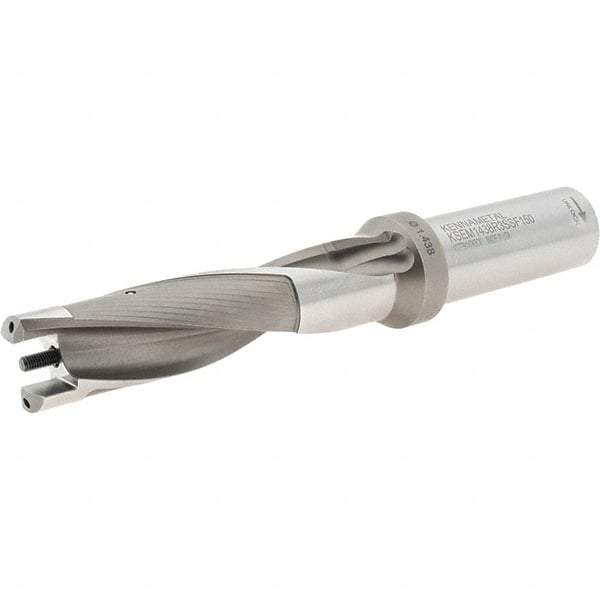 Kennametal - 36.53 to 37.51mm Diam, 3xD, 111mm Max Depth, 1-1/2" Shank Diam, 171.96mm Flute, 285.75mm OAL, Replaceable Tip Drill - KSEM1438 Insert, 10 Seat Size, Series KSEM - Americas Industrial Supply