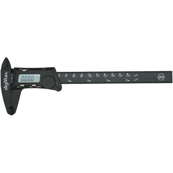 Wiha - 0 to 150mm Range, 0.01mm Resolution, Electronic Caliper - Polycarbonate with 1-1/2" Carbon Fiber Reinforced Plastic (CFRP) Jaws, 0.01mm Accuracy - Americas Industrial Supply