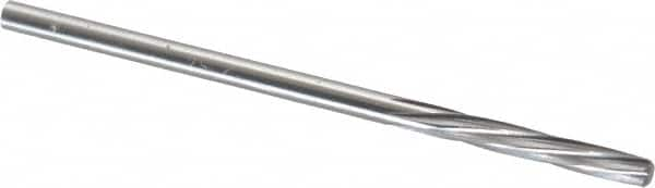 Magafor - 2.54mm Solid Carbide 6 Flute Chucking Reamer - Spiral Flute, 2.54mm Straight Shank, 19/32" Flute Length, 2-1/4" OAL - Americas Industrial Supply