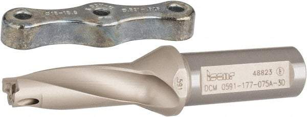 Iscar - 0.591 to 5/8" Diam, 3xD, 1.77" Max Depth, 3/4" Shank Diam, Replaceable Tip Drill - IDI Insert, 15 Seat Size, DCM Toolholder, Series ChamDrill - Americas Industrial Supply