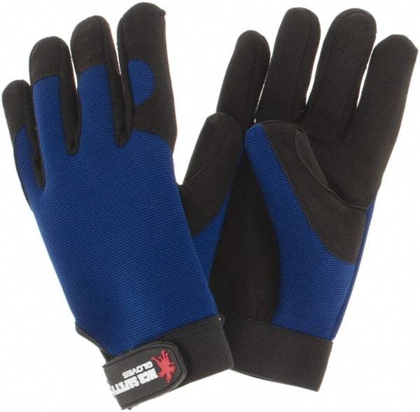 MCR Safety - Size XL Synthetic Blend Work Gloves - Adjustable Closure Cuff, Black/Blue, Paired - Americas Industrial Supply