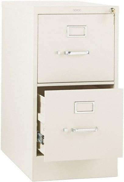 Hon - 26" Wide x 29" High x 26-1/2" Deep, 2 Drawer Vertical File with Lock - Steel, Putty - Americas Industrial Supply