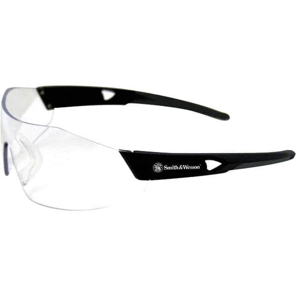 Smith & Wesson - Clear Lenses, Frameless Safety Glasses - Anti-Fog, Scratch Resistant, Polycarbonate Frame, Size Universal, Wrap Around - Americas Industrial Supply